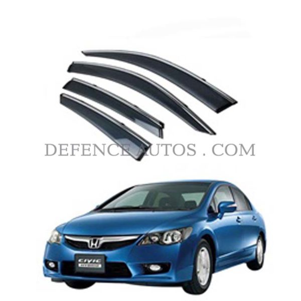 Honda Civic Door Visor or Air Press or Sun Visor with Chrome Model (2007-2013)