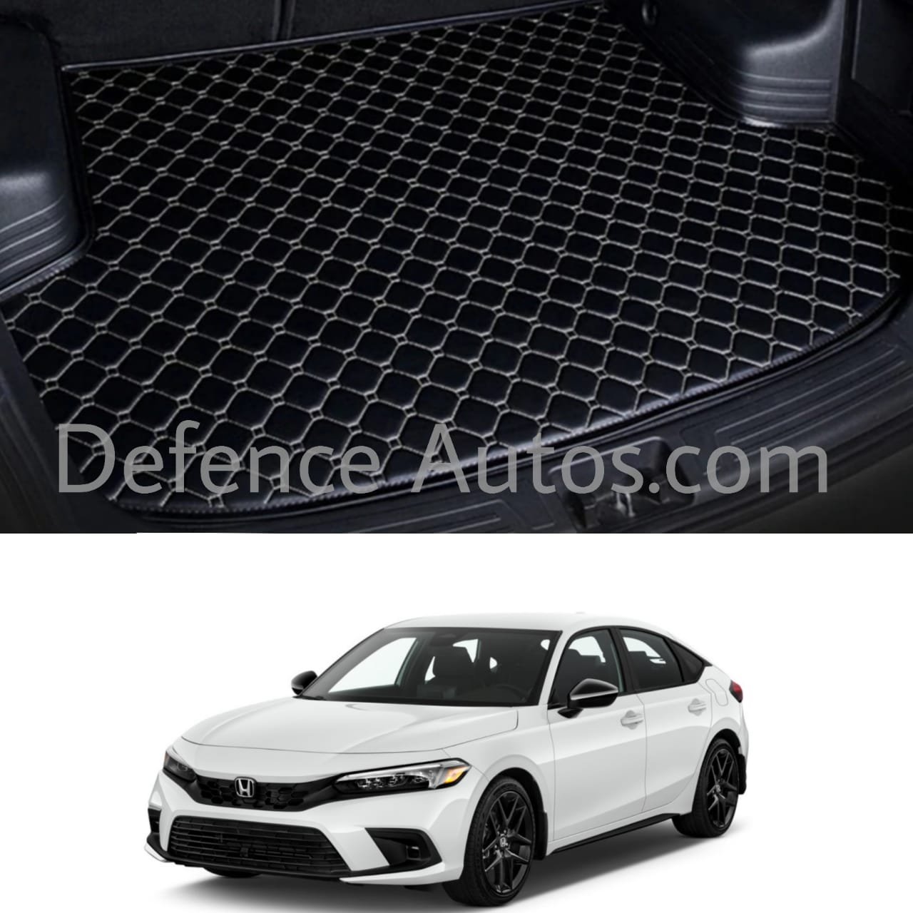 Honda Civic 2022 7D Trunk Mat Beige Stich Defence Autos Accessories